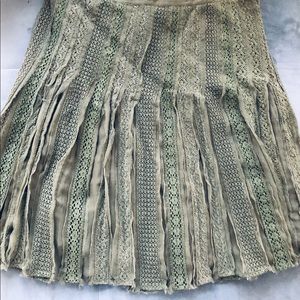 Anthropologie Odille Olive Green Skirt Size 8